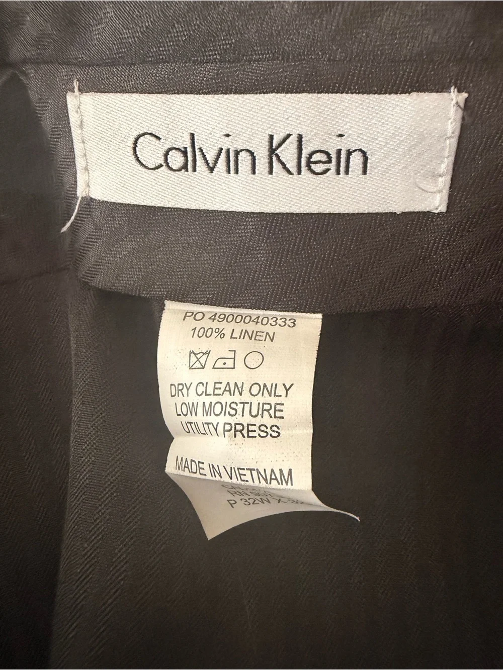 Calvin Klein Navy Blue Linen Dress Pants